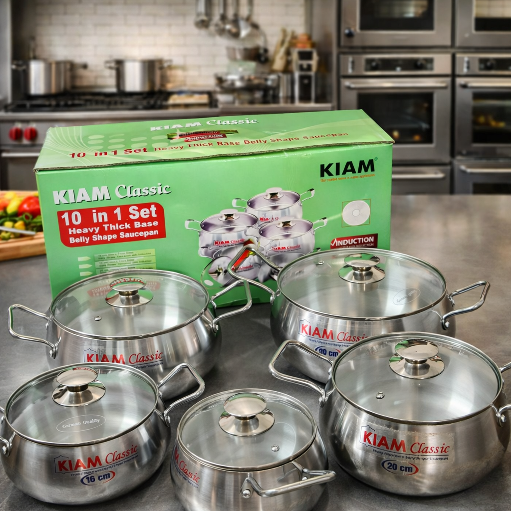 10 Pis Belly Shape cookware set